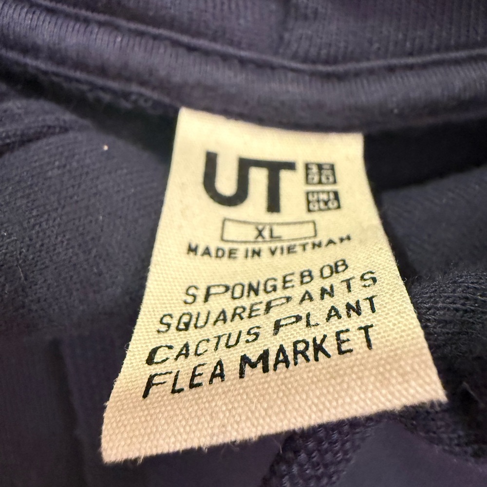 Uniqlo UT Hoodie SpongeBob Krabby Pattie Cactus Plant Flee Market Hoodie Navy XL - Picture 13 of 15